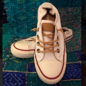 White Converse Slip Ons